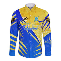 Personalised Saint Lucia Cricket Kings Long Sleeve Button Shirt Abstract Energy Style