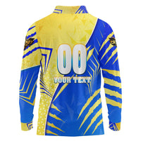 Personalised Saint Lucia Cricket Kings Long Sleeve Polo Shirt Abstract Energy Style