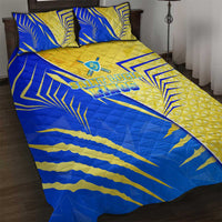 Saint Lucia Cricket Kings Quilt Bed Set Abstract Energy Style