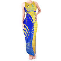 Personalised Saint Lucia Cricket Kings Tank Maxi Dress Abstract Energy Style