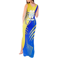 Personalised Saint Lucia Cricket Kings Tank Maxi Dress Abstract Energy Style