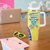Saint Lucia Cricket Kings Tumbler With Handle Abstract Energy Style