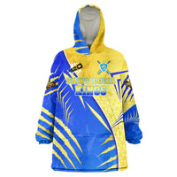 Personalised Saint Lucia Cricket Kings Wearable Blanket Hoodie Abstract Energy Style