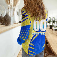 Personalised Saint Lucia Cricket Kings Women Casual Shirt Abstract Energy Style