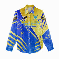 Personalised Saint Lucia Cricket Kings Women Casual Shirt Abstract Energy Style
