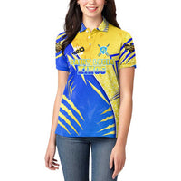 Personalised Saint Lucia Cricket Kings Women Polo Shirt Abstract Energy Style