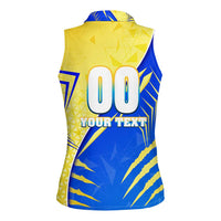 Personalised Saint Lucia Cricket Kings Women Sleeveless Polo Shirt Abstract Energy Style