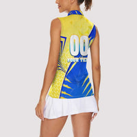 Personalised Saint Lucia Cricket Kings Women Sleeveless Polo Shirt Abstract Energy Style