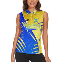 Personalised Saint Lucia Cricket Kings Women Sleeveless Polo Shirt Abstract Energy Style
