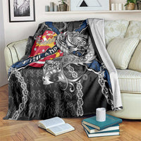 Finland Vikings Blanket Nordic Lion Bound in Runes and Chains