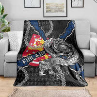 Finland Vikings Blanket Nordic Lion Bound in Runes and Chains