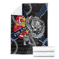 Finland Vikings Blanket Nordic Lion Bound in Runes and Chains