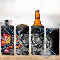 Finland Vikings 4 in 1 Can Cooler Tumbler Nordic Lion Bound in Runes and Chains