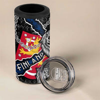 Finland Vikings 4 in 1 Can Cooler Tumbler Nordic Lion Bound in Runes and Chains