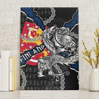 Finland Vikings Canvas Wall Art Nordic Lion Bound in Runes and Chains