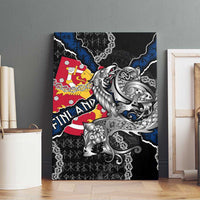 Finland Vikings Canvas Wall Art Nordic Lion Bound in Runes and Chains