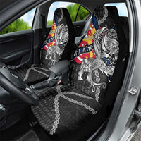 Finland Vikings Car Seat Cover Nordic Lion Bound in Runes and Chains