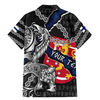 Personalized Finland Vikings Family Matching Mermaid Dress and Hawaiian Shirt Nordic Lion Bound in Runes and Chains