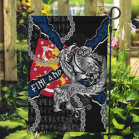 Finland Vikings Garden Flag Nordic Lion Bound in Runes and Chains