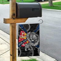 Finland Vikings Garden Flag Nordic Lion Bound in Runes and Chains