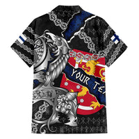 Personalized Finland Vikings Hawaiian Shirt Nordic Lion Bound in Runes and Chains