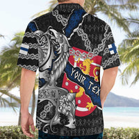 Personalized Finland Vikings Hawaiian Shirt Nordic Lion Bound in Runes and Chains