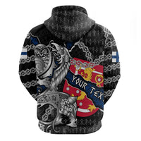 Personalized Finland Vikings Hoodie Nordic Lion Bound in Runes and Chains