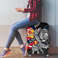 Finland Vikings Luggage Cover Nordic Lion Bound in Runes and Chains