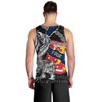 Personalized Finland Vikings Men Tank Top Nordic Lion Bound in Runes and Chains
