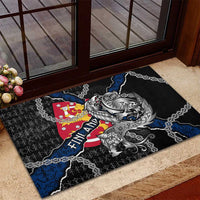 Finland Vikings Rubber Doormat Nordic Lion Bound in Runes and Chains