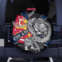 Finland Vikings Spare Tire Cover Nordic Lion Bound in Runes and Chains