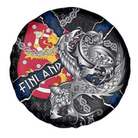 Finland Vikings Spare Tire Cover Nordic Lion Bound in Runes and Chains