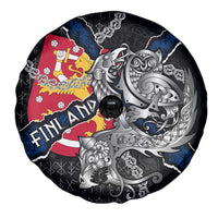 Finland Vikings Spare Tire Cover Nordic Lion Bound in Runes and Chains