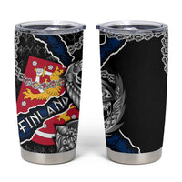 Finland Vikings Tumbler Cup Nordic Lion Bound in Runes and Chains