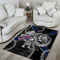 Iceland Vikings Area Rug Nordic Lion Bound in Runes and Chains