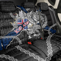 Iceland Vikings Back Car Seat Cover Nordic Lion Bound in Runes and Chains