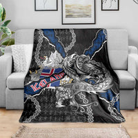 Iceland Vikings Blanket Nordic Lion Bound in Runes and Chains