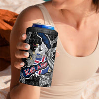 Iceland Vikings 4 in 1 Can Cooler Tumbler Nordic Lion Bound in Runes and Chains