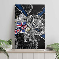 Iceland Vikings Canvas Wall Art Nordic Lion Bound in Runes and Chains