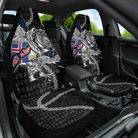 Iceland Vikings Car Seat Cover Nordic Lion Bound in Runes and Chains