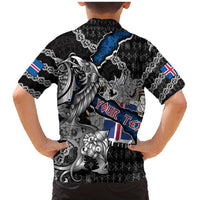 Personalized Iceland Vikings Family Matching Mermaid Dress and Hawaiian Shirt Nordic Lion Bound in Runes and Chains