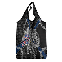 Iceland Vikings Grocery Bag Nordic Lion Bound in Runes and Chains