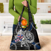 Iceland Vikings Grocery Bag Nordic Lion Bound in Runes and Chains