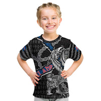 Personalized Iceland Vikings Kid T Shirt Nordic Lion Bound in Runes and Chains