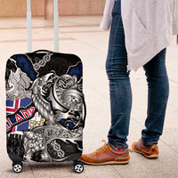 Iceland Vikings Luggage Cover Nordic Lion Bound in Runes and Chains