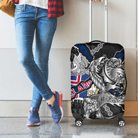 Iceland Vikings Luggage Cover Nordic Lion Bound in Runes and Chains