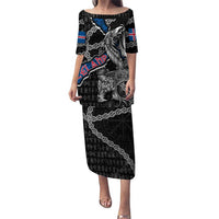 Personalized Iceland Vikings Puletasi Nordic Lion Bound in Runes and Chains