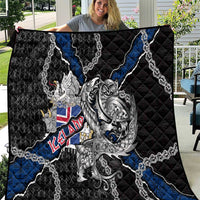 Iceland Vikings Quilt Nordic Lion Bound in Runes and Chains