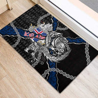 Iceland Vikings Rubber Doormat Nordic Lion Bound in Runes and Chains
