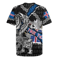 Personalized Iceland Vikings Rugby Jersey Nordic Lion Bound in Runes and Chains